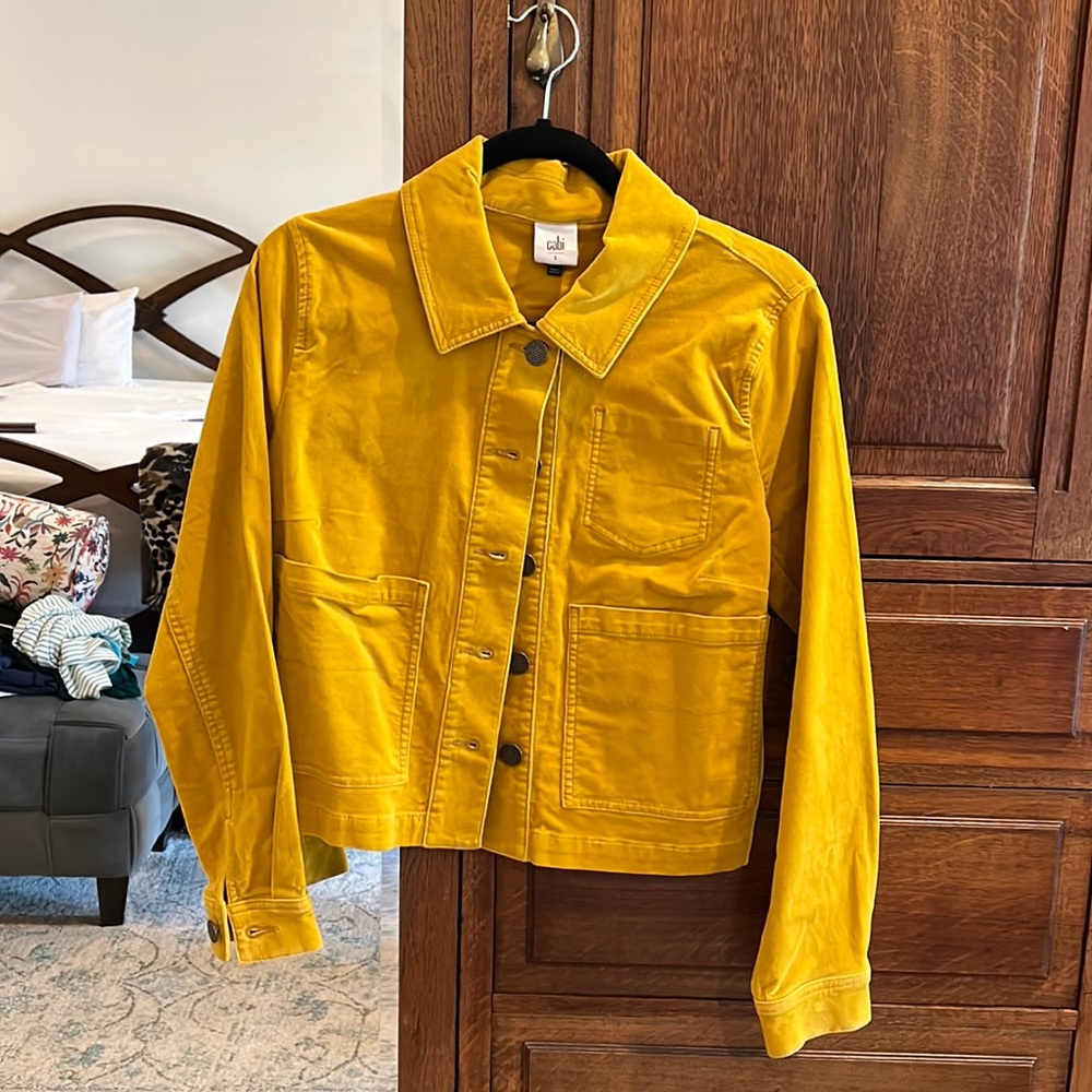 CAbi gold corduroy crop jacket